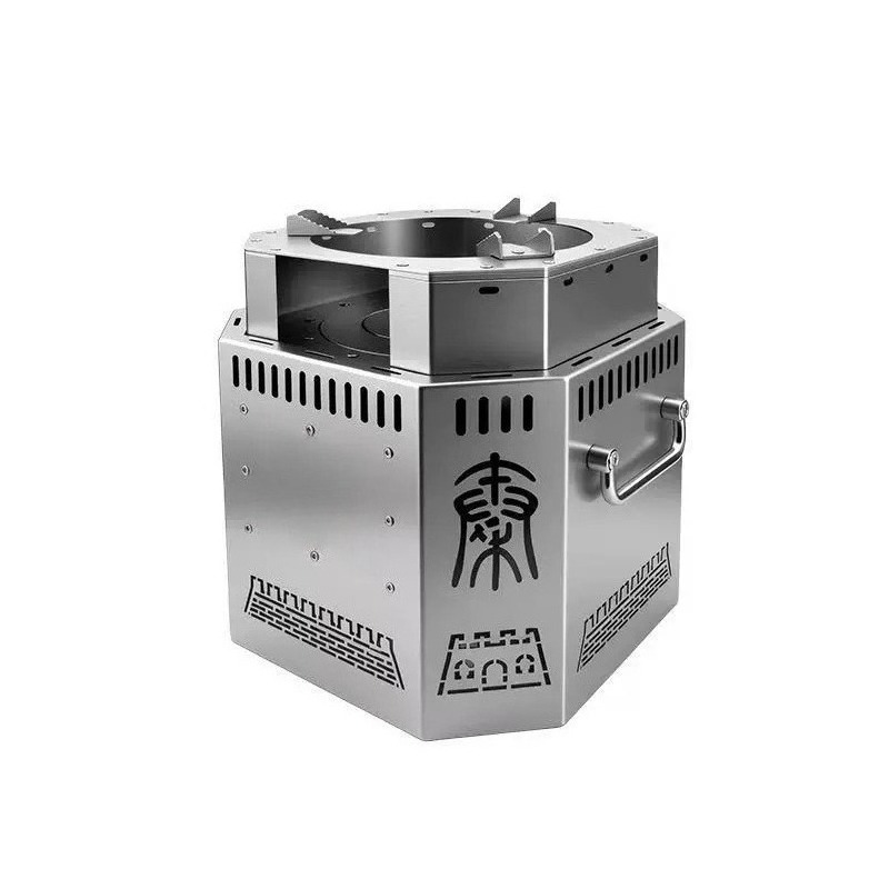 Outdoor Camping Stove Wood - Stainless Steel Wood Stove, Smokeless Gasification