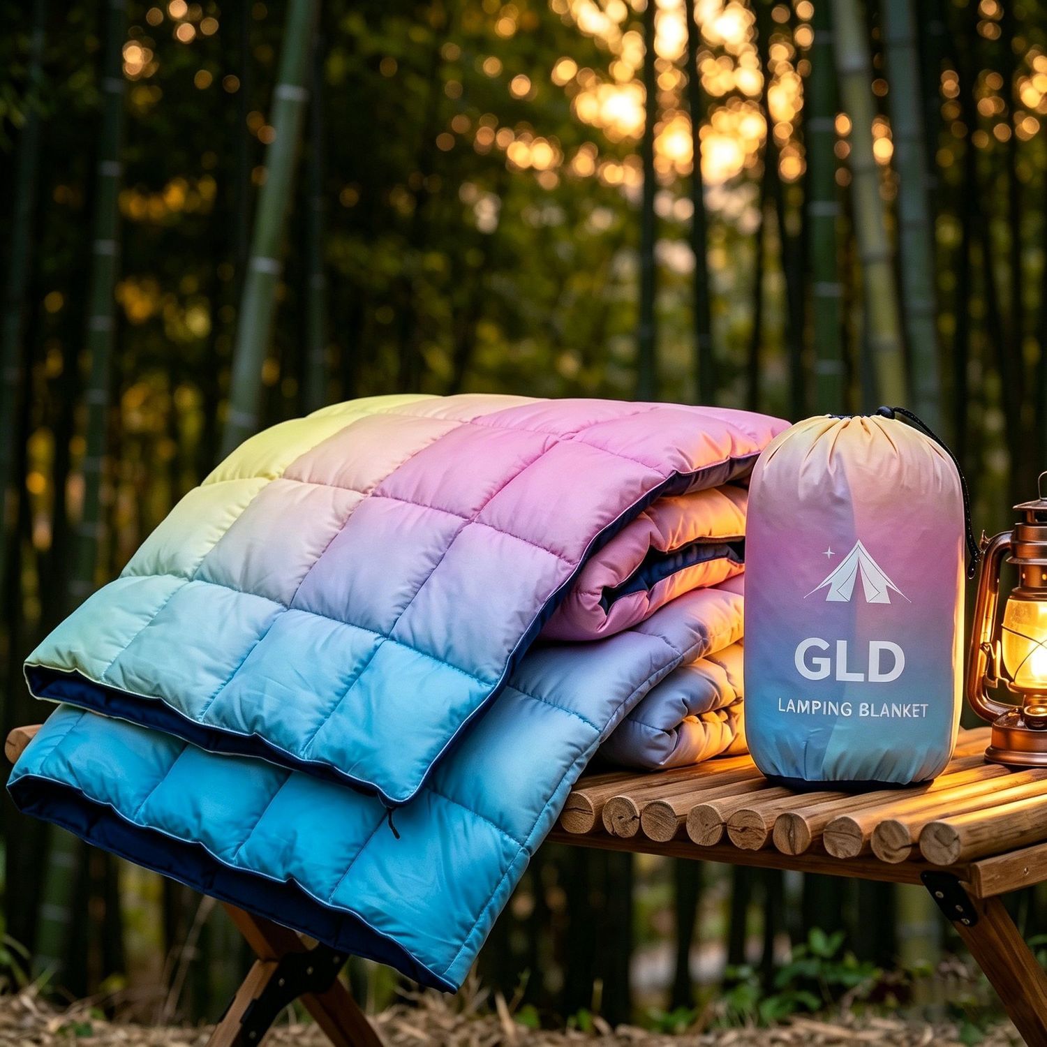 Outdoor Camping Blanket - Camping Blanket Gradient Color Portable Lightweight