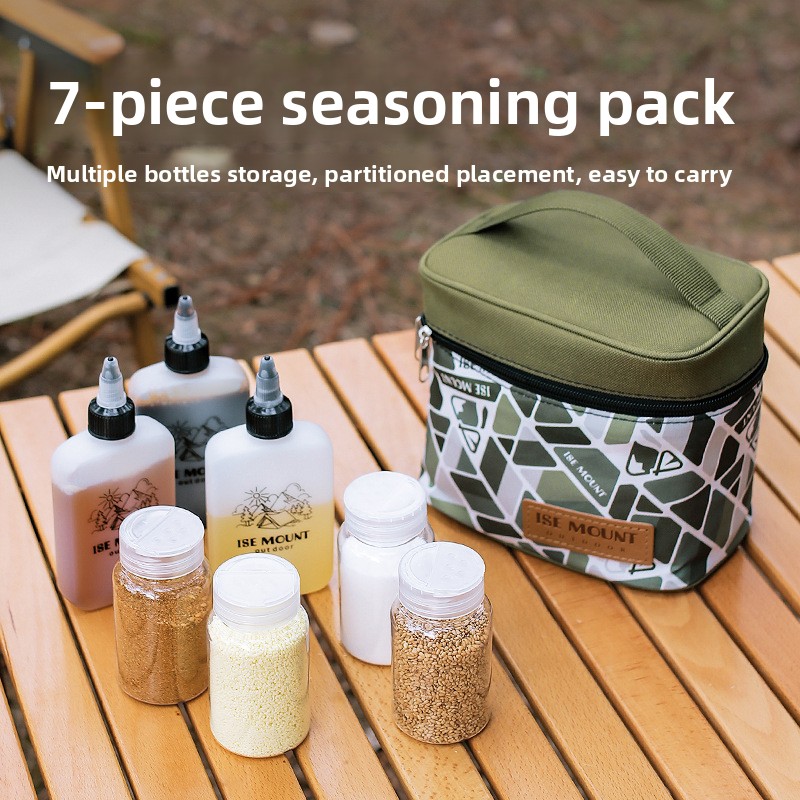 Outdoor Camping Water Tank - Outdoor seasoning storage bag 7-piece set