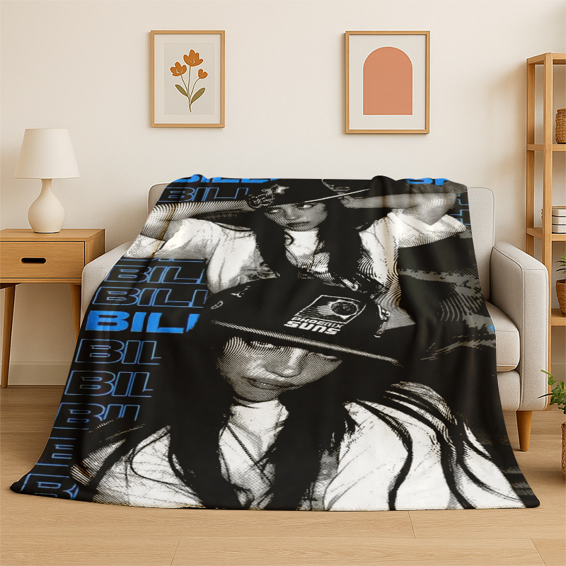 Outdoor Camping Blanket - 3D Billie Eilish Singer Star Flannel