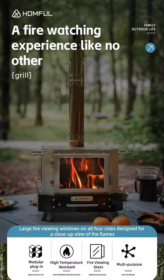 HOMFUL Portable Firewood Stove - Outdoor Camping Stove Wood review and price