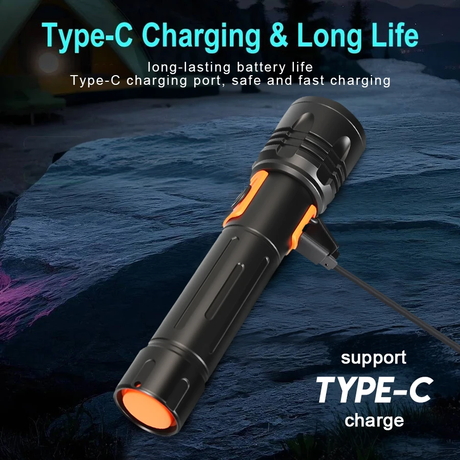 High Power LED Flashlight USB  - Outdoor Camping Lantern review and price