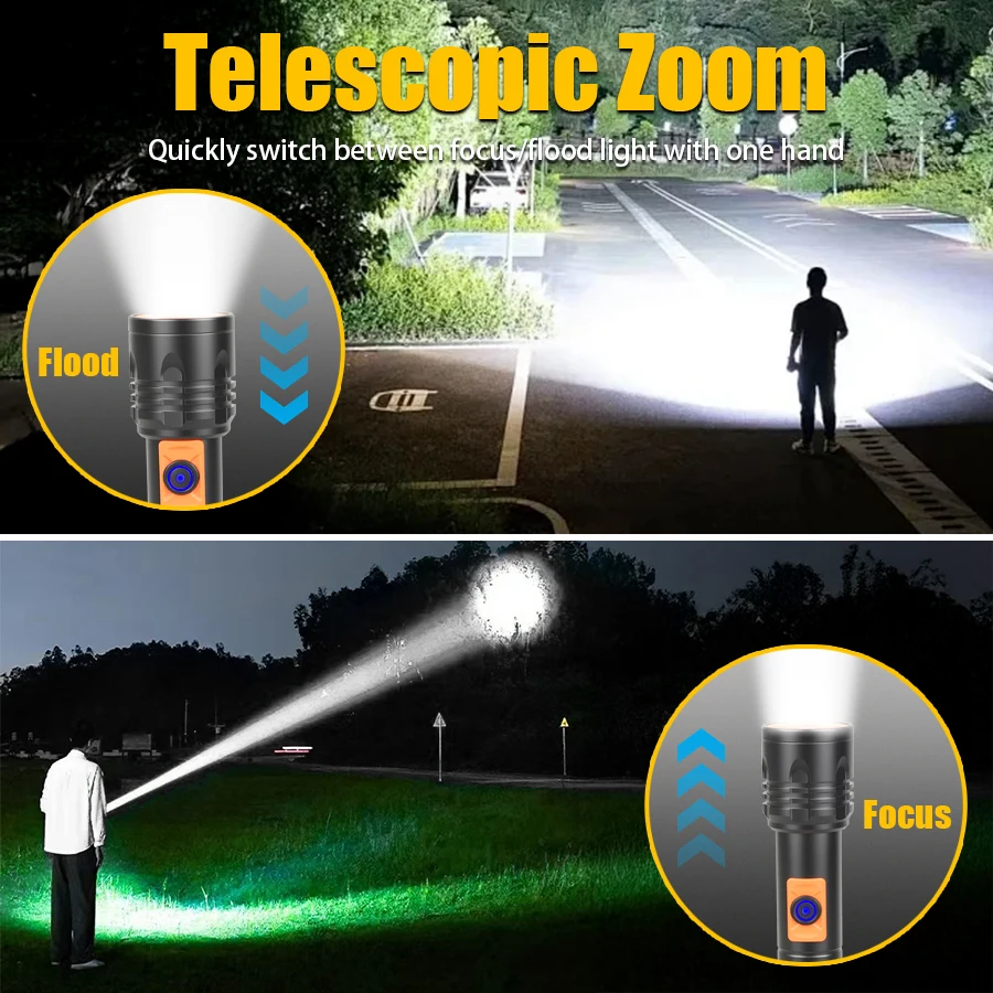 High Power LED Flashlight USB  - Outdoor Camping Lantern review and price