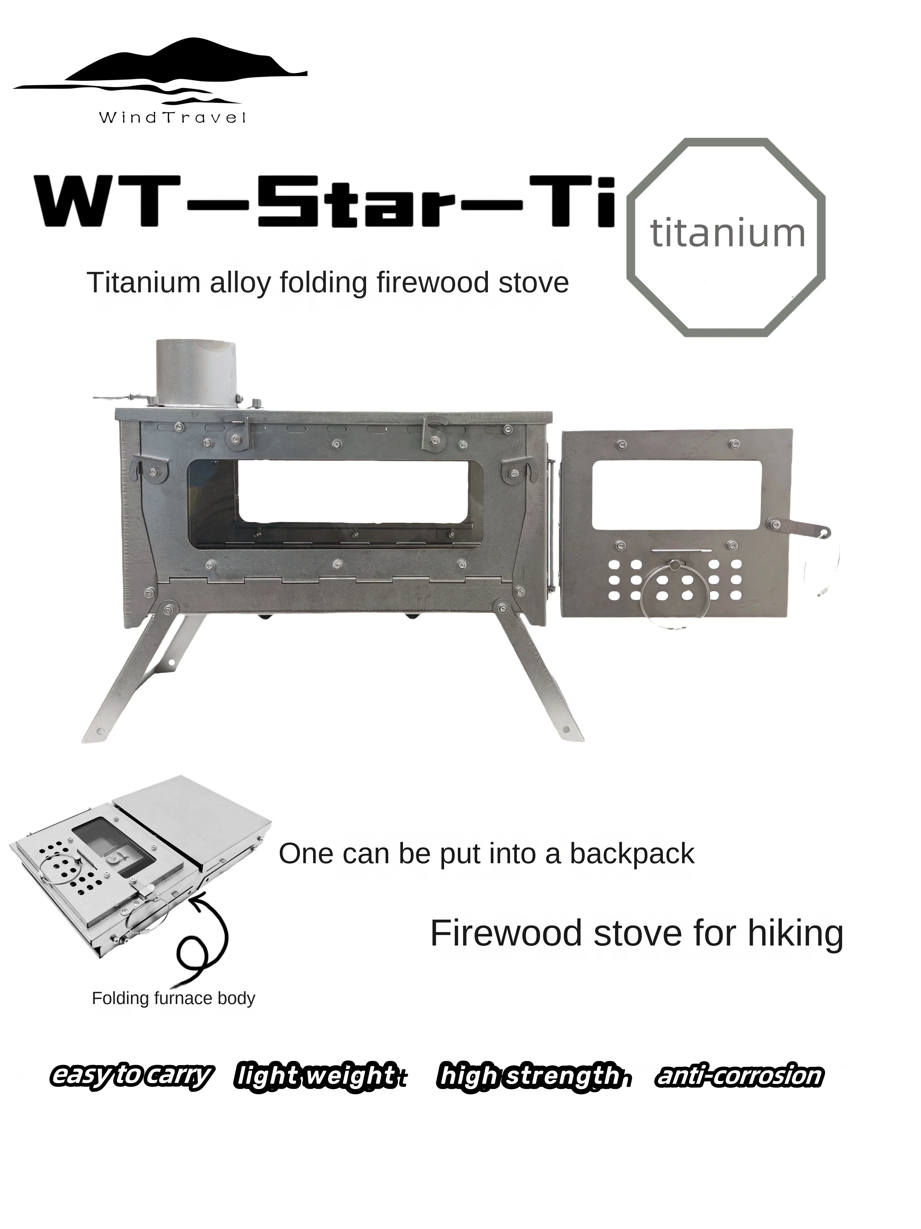 WT Star Ti Titanium Alloy Fold - Outdoor Camping Stove Wood review and price
