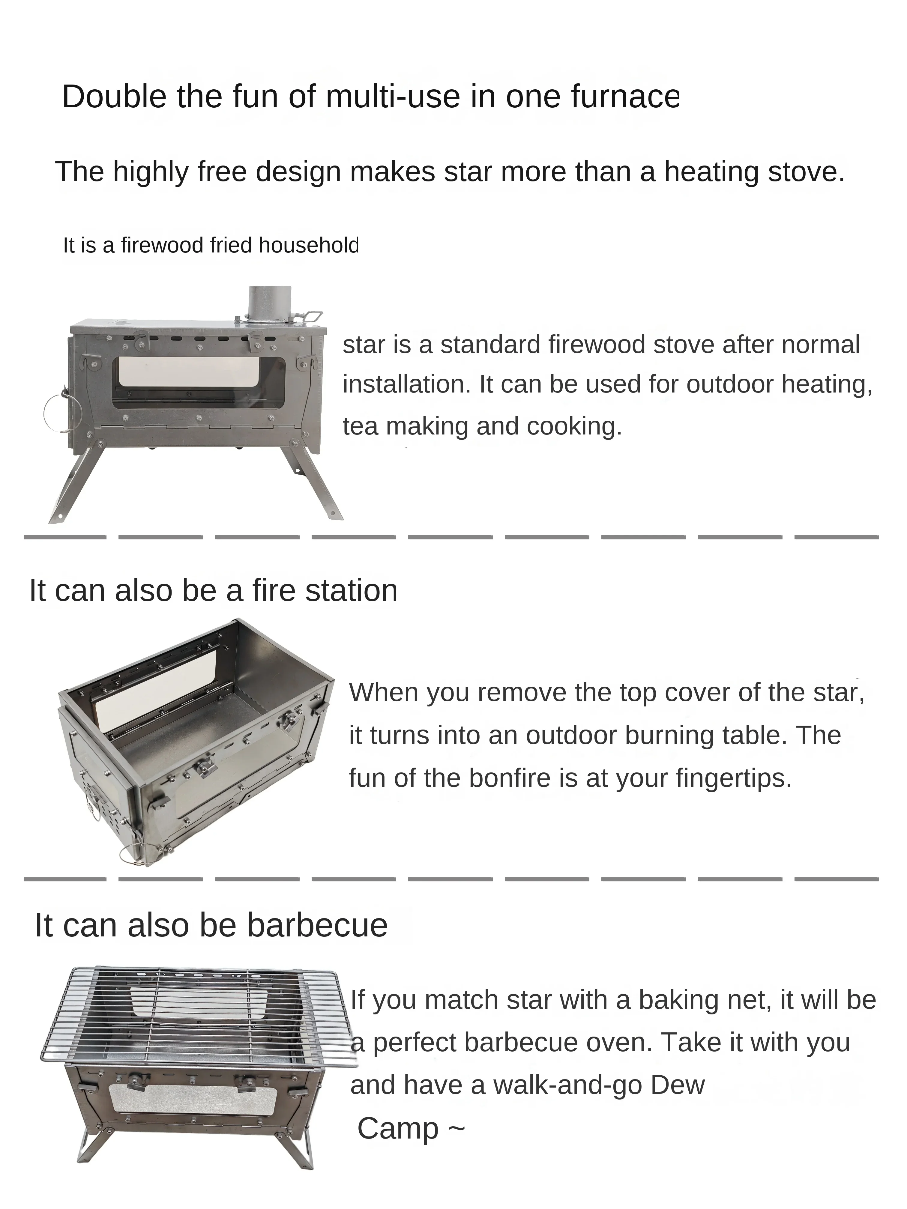WT Star Ti Titanium Alloy Fold - Outdoor Camping Stove Wood review and price