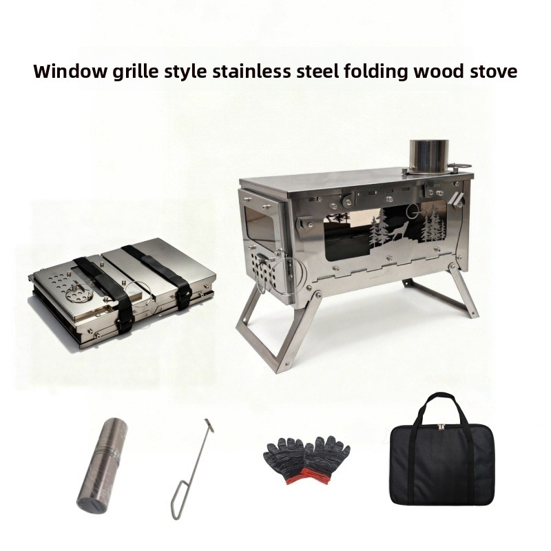 Stainless Steel Foldable Porta - Outdoor Camping Stove Wood review and price