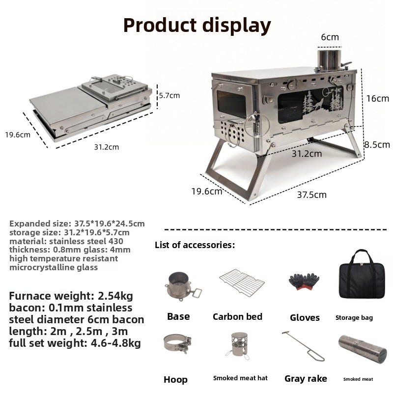 Stainless Steel Foldable Porta - Outdoor Camping Stove Wood review and price