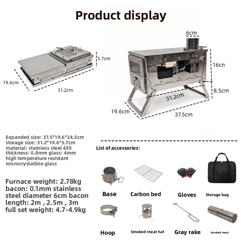 Stainless Steel Foldable Porta - Outdoor Camping Stove Wood review and price